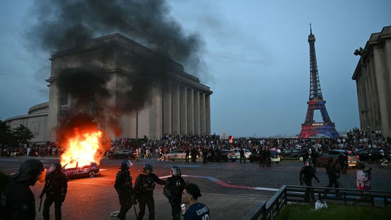 One person dies amid ugly scenes in Paris Champions League celebrations